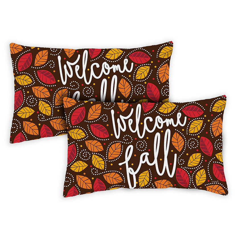 Toland Home Garden 18" x 18" Welcome Fall Leaves 12 x 19 Inch Indoor/Outdoor Pillow Case Image