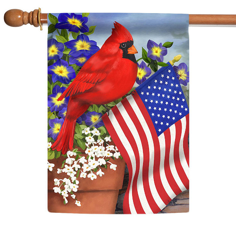 Toland Home Garden 28" x 40" American Cardinal House Flag Image