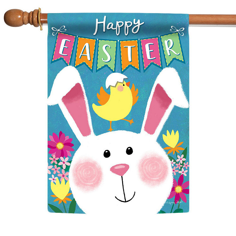 Toland Home Garden 28" x 40" Easter Bunny Banner Double Sided House Flag Image