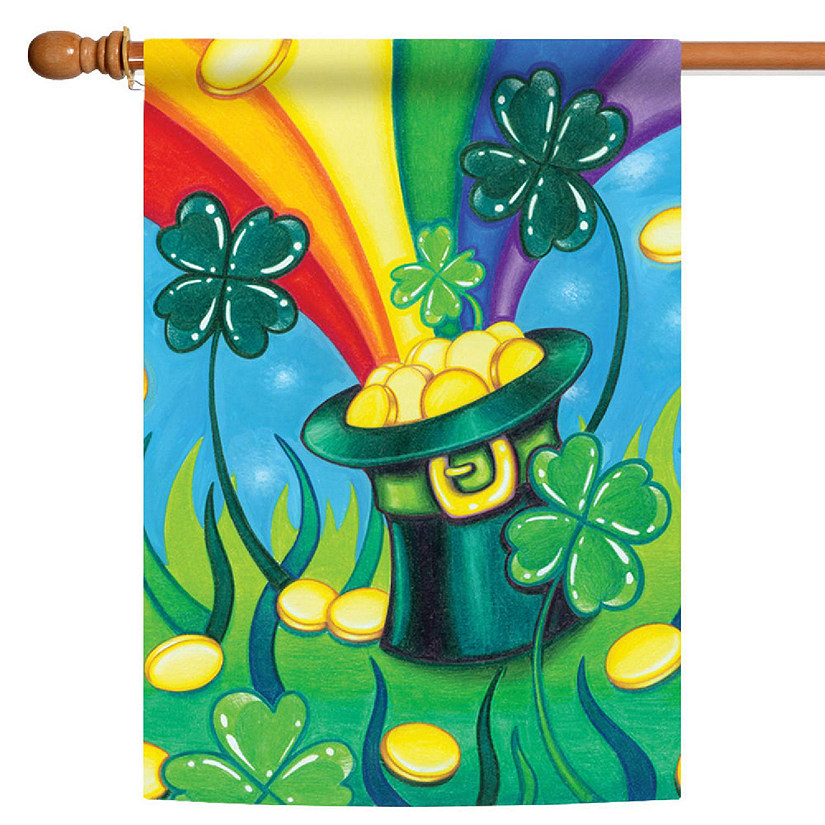Toland Home Garden 28" x 40" Hat 'O Gold St Patrick's Day House Flag Image