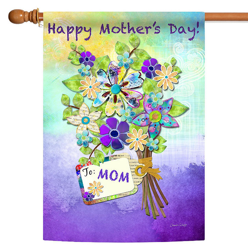 Toland Home Garden 28" x 40" Mothers Day Bouquet House Flag Image