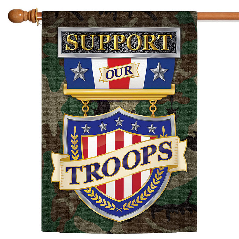 Toland Home Garden 28" x 40" Support Our Troops House Flag Image