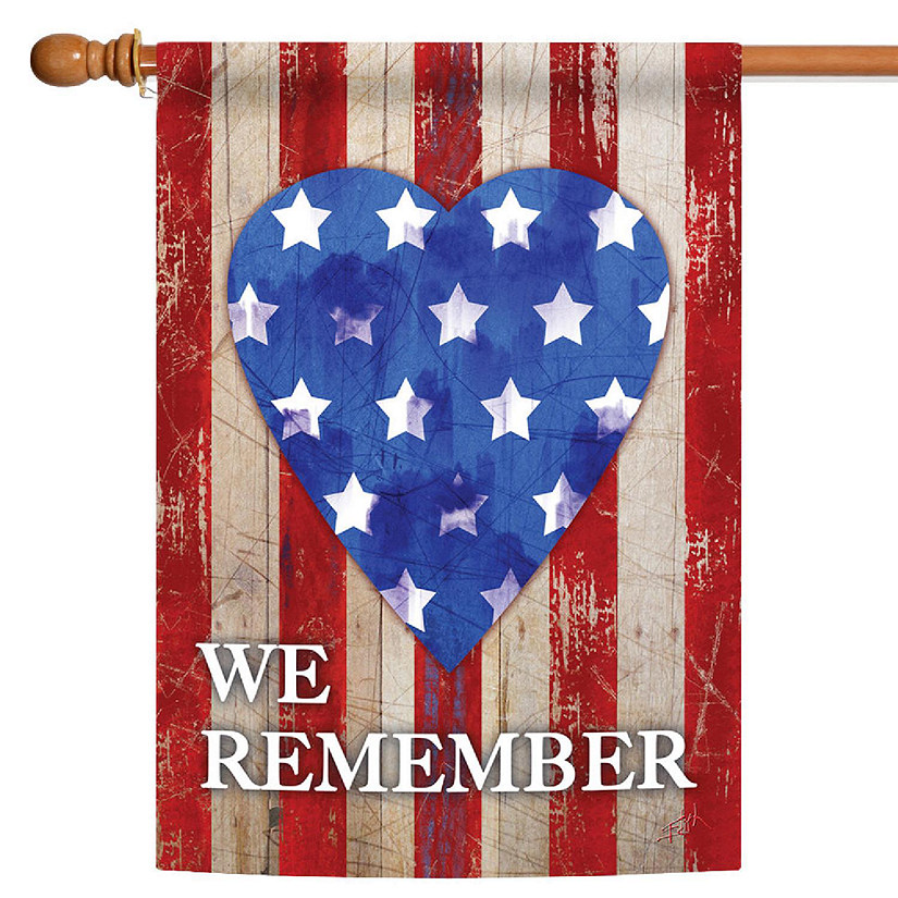 Toland Home Garden 28" x 40" We Remember Our Heroes Double Sided House Flag Image