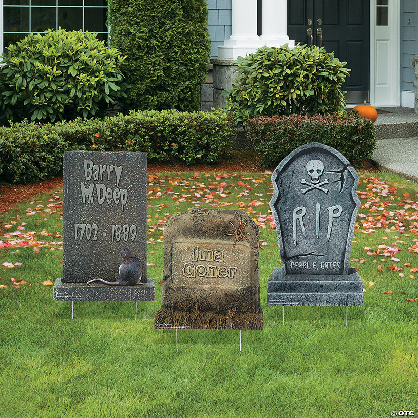 Tombstone Yard Signs Halloween Decorations - 6 Pc. Image