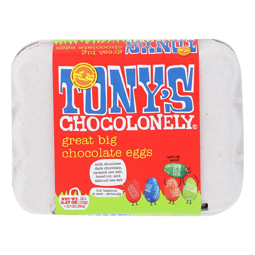 Tony's Chocolonely - Eggs Chocolate Great Big - Case of 24 - 5.7 OZ Image