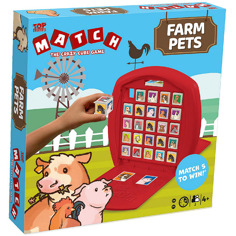 Top Trumps Match - The Crazy Cube Game - Farm Pets Image