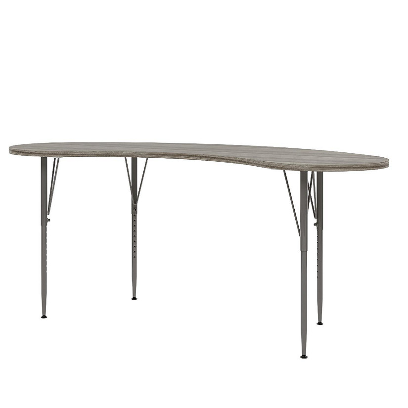 Tot Mate Curved Table, Adjustable Height 21" to 30", Ready-To-Assemble (Shadow Elm Gray) Image