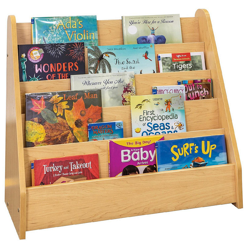 Tot Mate Laminate 5 Level Book Display Classroom Bookcase Kid's Book Display Shelf (Maple), 32.5" W x 14" D x 29" H Image
