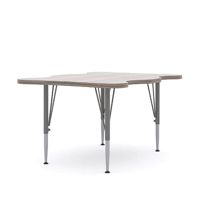 Tot Mate My Place Rectangular Table, Adjustable Height 14" to 23", Ready-To-Assemble (Shadow Elm Gray) Image