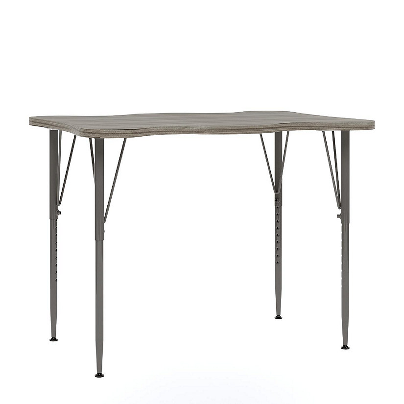 Tot Mate My Place Rectangular Table, Adjustable Height 21" to 30", Ready-To-Assemble (Shadow Elm Gray) Image