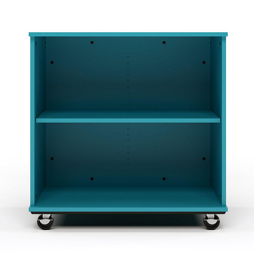 Tot Mate Open Single Sided Mobile Storage Locker, Fully Assembled Classroom Bookshelf, 36 in. W x 23 in. D x 36 in. H, (Ocean) Image