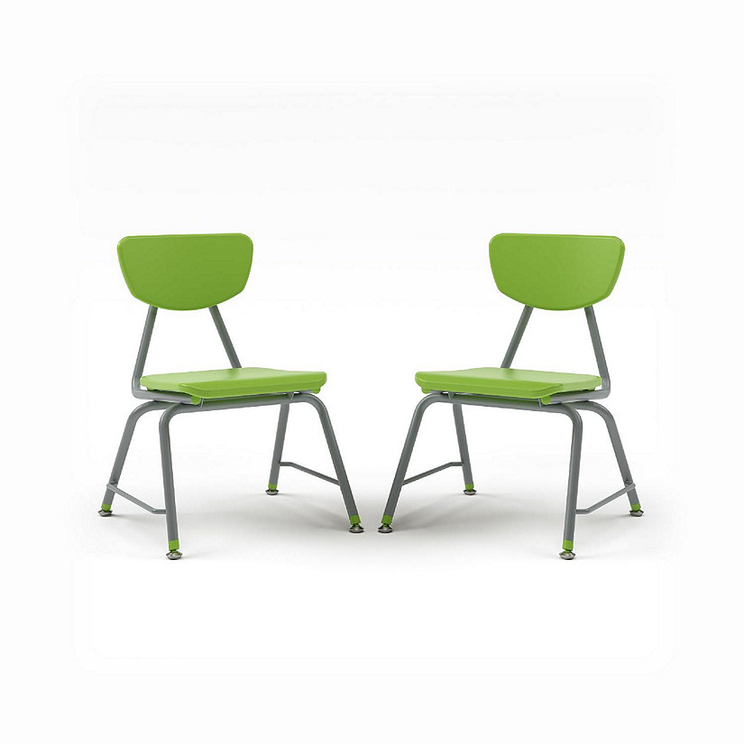 Tot Mate Versa Kids Chairs, Set of 2, Stackable, Childrens Chair Kindergarten to Third Grade Classroom Seating for School (14" Seat Height, Green) Image