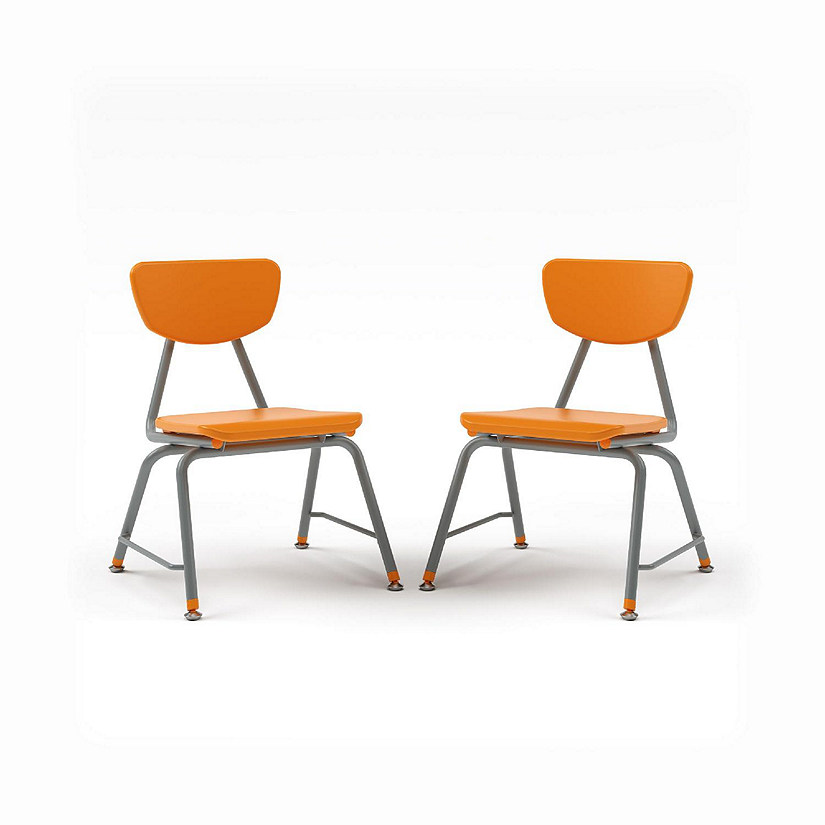 Tot Mate Versa Kids Chairs, Set of 2, Stackable, Childrens Chair Kindergarten to Third Grade Classroom Seating for School (14" Seat Height, Orange) Image