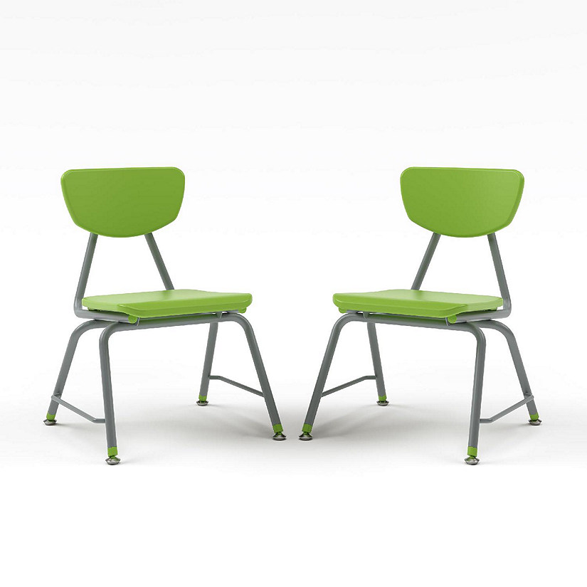 Tot Mate Versa Kids Chairs, Set of 2, Stackable, Student Chair Classroom Seating for School, Office, Dorms, Reception, Waiting Rooms (18" Seat Height, Green) Image