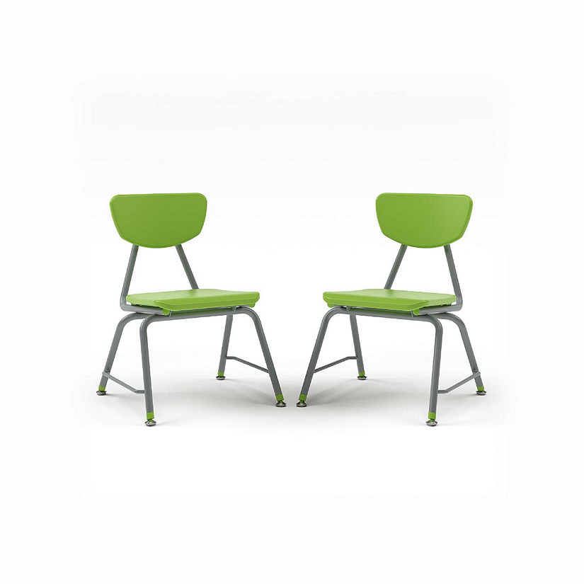 Tot Mate Versa Kids Chairs, Set of 2, Stackable, Young Child Size Chair Preschool to Kindergarten Classroom Seating for School (12" Seat Height, Green) Image
