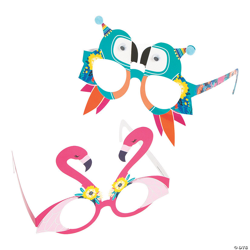 Toucan & Flamingo Party Glasses - 12 Pc. Image
