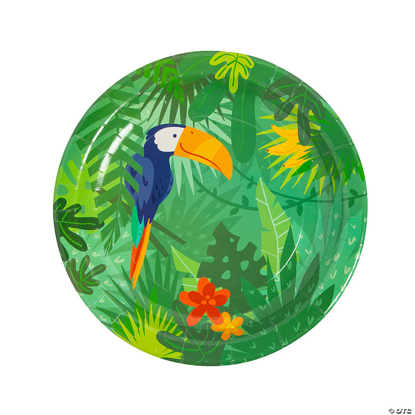 Toucan Jungle Tropical Party Paper Dinner Plates - 8 Ct. Image