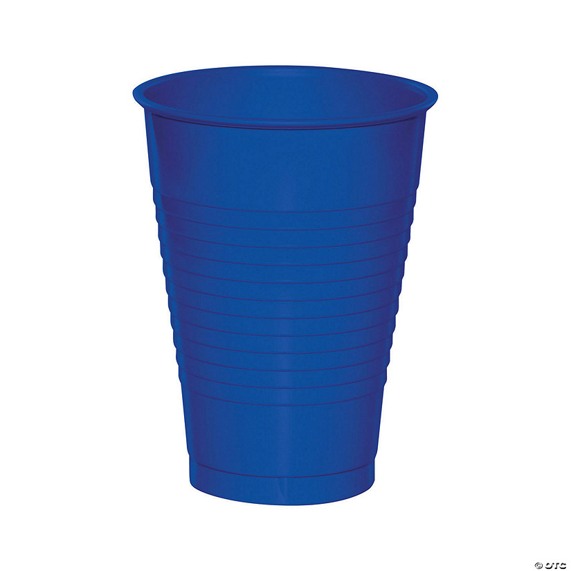 Touch Of Color Cobalt Blue 12 Oz Plastic Cups - 60 Pc. Image