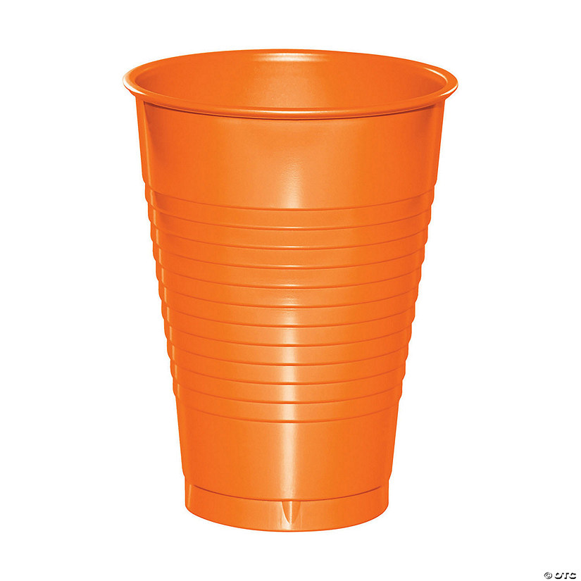 Touch Of Color Sunkissed Orange 12 Oz Plastic Cups 60 Count Image