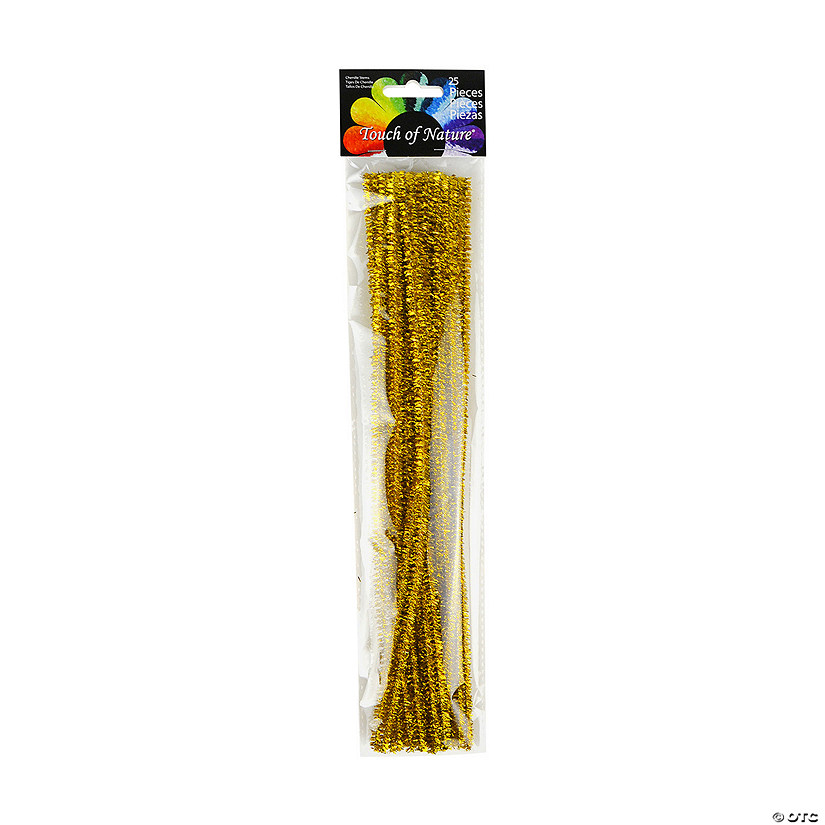 Touch of Nature<sup>&#174;</sup> Gold Tinsel Chenille Stems - 25 Pc. Image