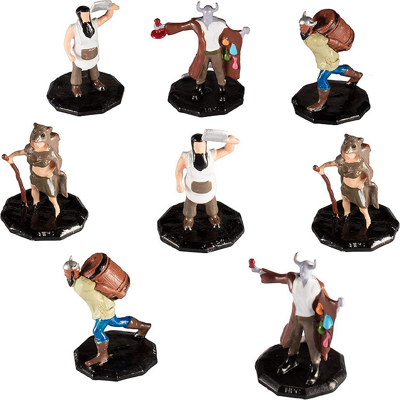 Townsfolk Mini Fantasy Bulk Figures Set- 64 Hand-Painted Miniatures (2x of 32 Unique Sculpts)- 1 Hex Nobility, Merchants, and More- Compatible W