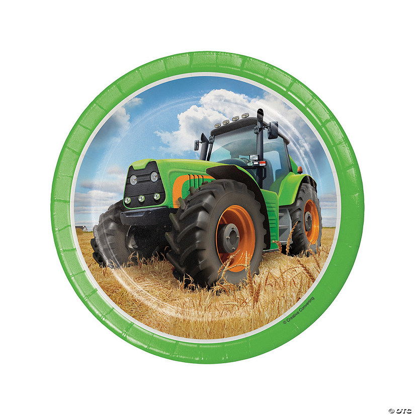 Tractor Party Paper Dessert Plates - 8 Ct. Image