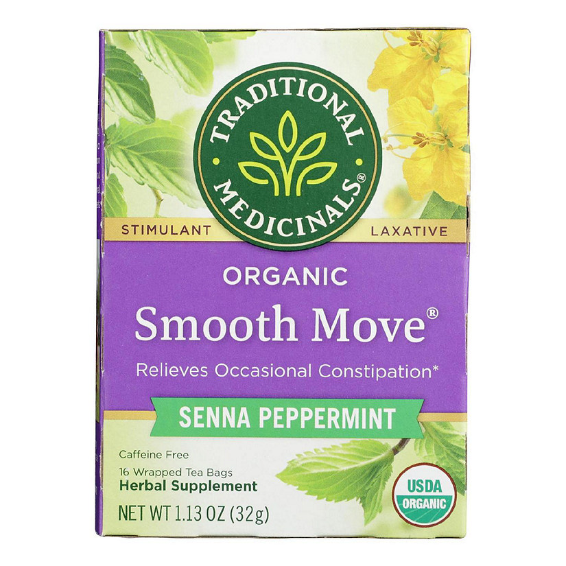 Traditional Medicinals Organic Smooth Move Peppermint Herbal Tea - 16 Tea Bags - Case of 6 Image