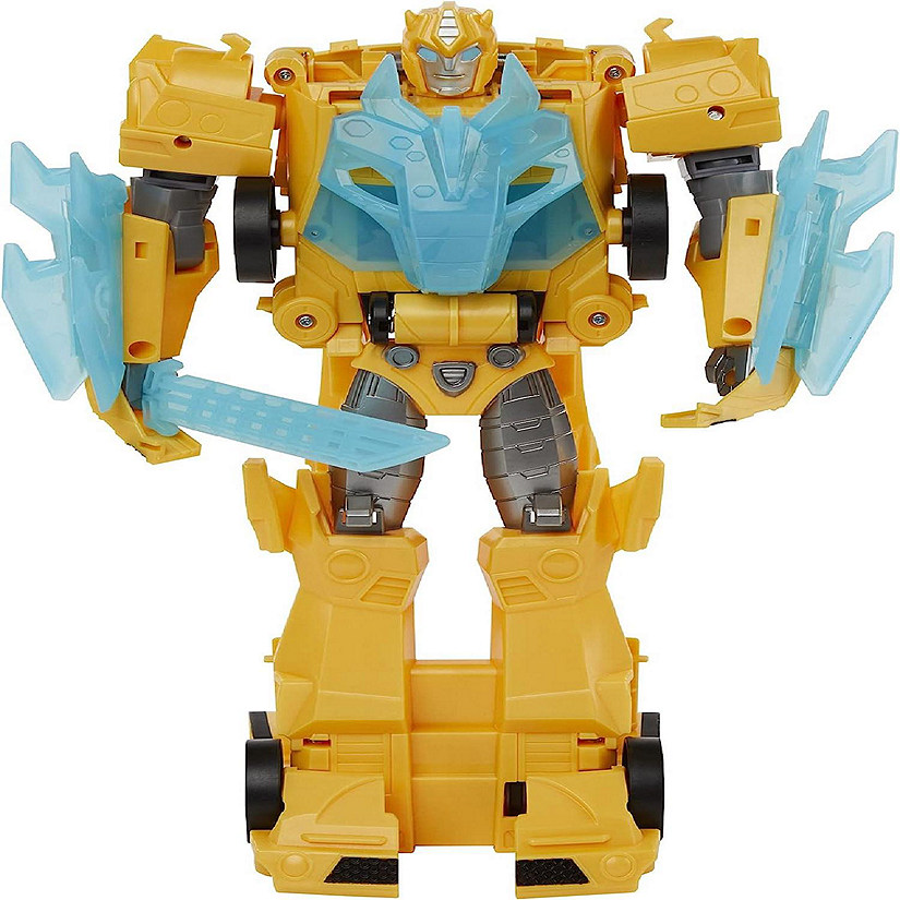 Transformers Toys Bumblebee Cyberverse Adventures Dinobots Unite Roll N&#8217; Change Bumblebee Push-to-Convert Action Figure Image