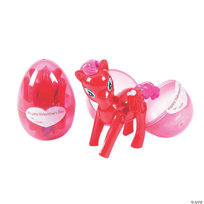 Transforming Valentine Unicorn-Filled Plastic Eggs - 12 Pc. Image
