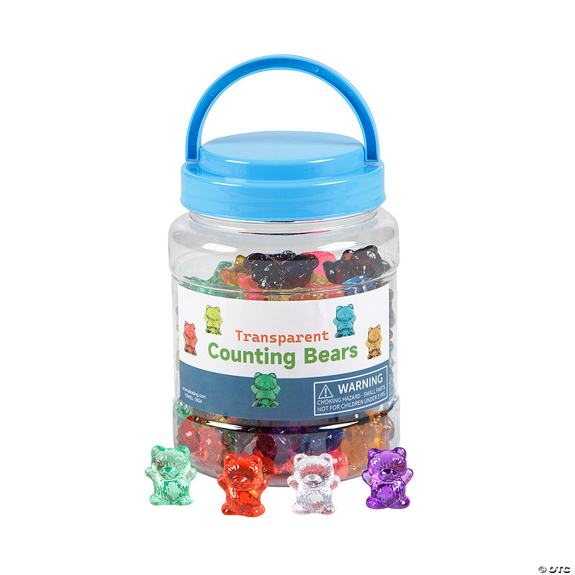 Translucent Rainbow Counting Bears with Storage Jar - 100 Pc. Image