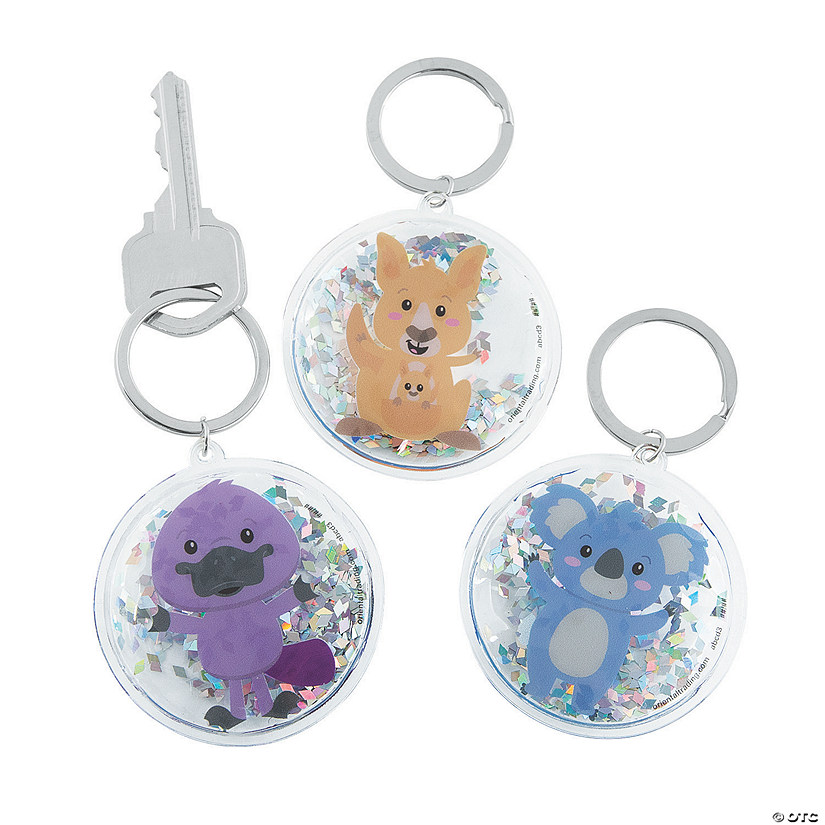 Transparent Animal Confetti Keychains - 12 Pc. Image