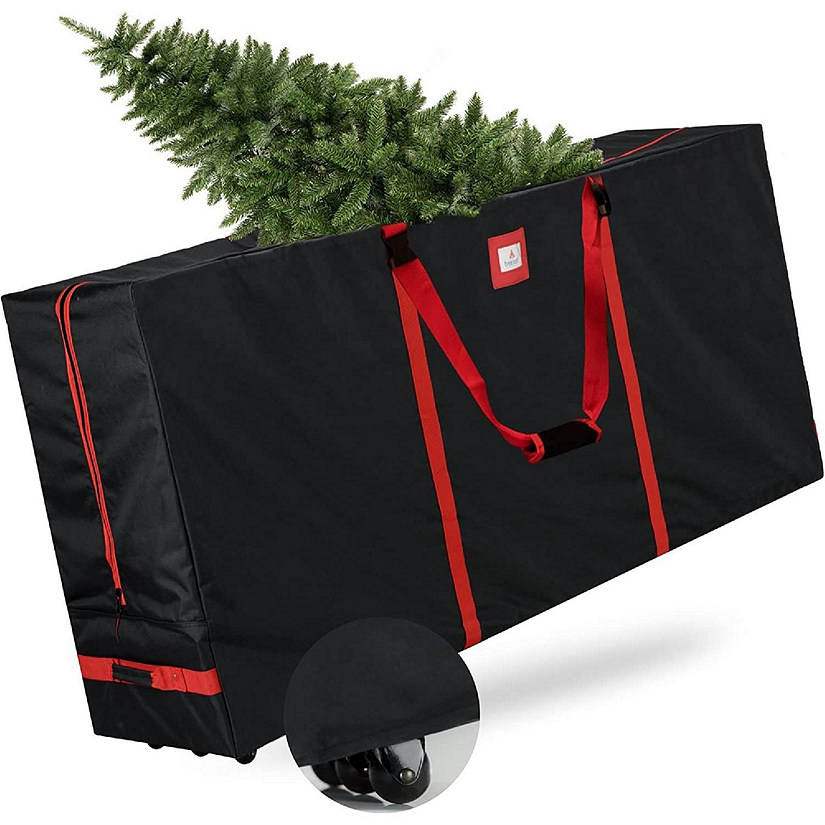Tree Nest Rolling Christmas Tree Storage Bag,  Black Canvas Christmas Tree Box for Artificial Disassembled Trees 7.5ft Image