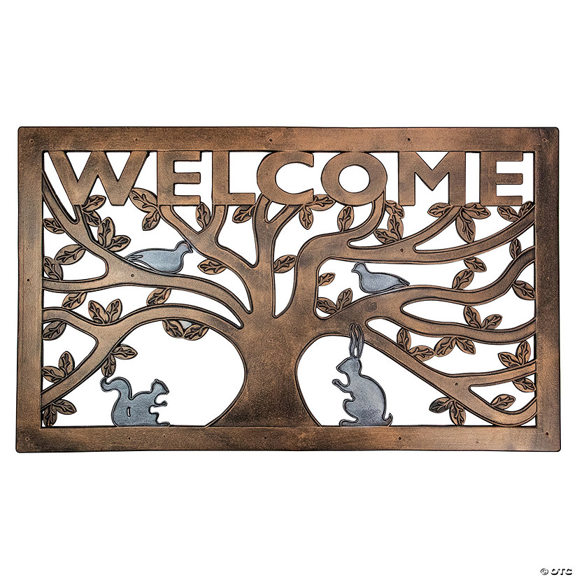 Tree with Animals Rectangular "Welcome" Doormat 18" x 30" Image