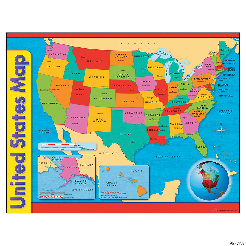 TREND (12 Ea) Chart Usa Map 17X22 Gr 1-8 Image