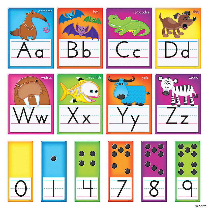 TREND Awesome Animals Alphabet Cards Standard Manuscript B.B. Set Image