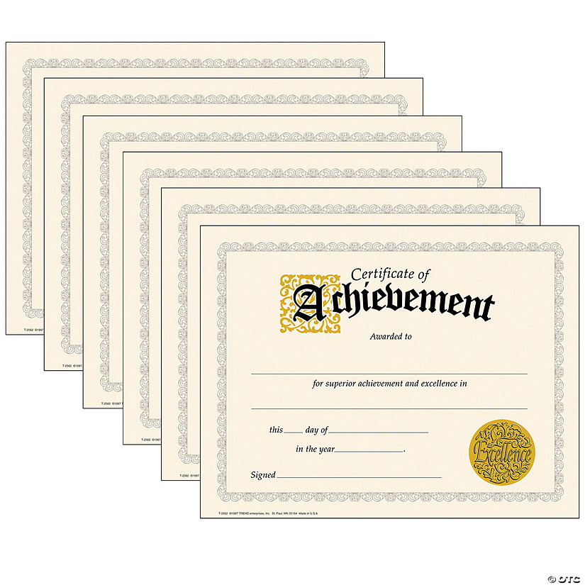 TREND Certificate of Achievement Classic Certificates, 30 Per Pack, 6 Packs Image