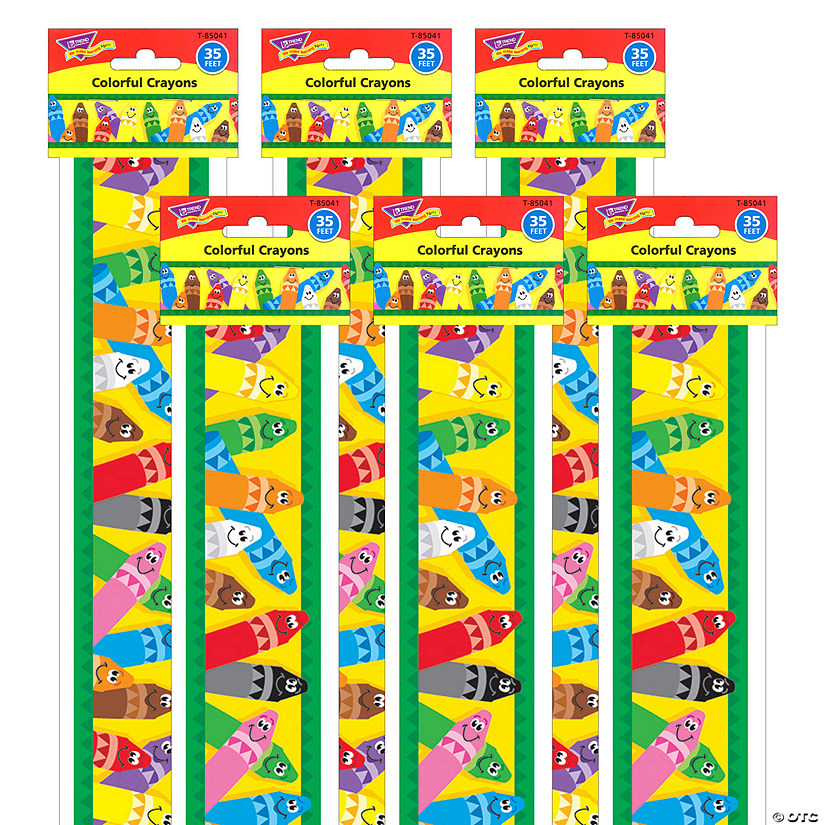 TREND Colorful Crayons Bolder Borders, 35.75' Per Pack, 6 Packs Image