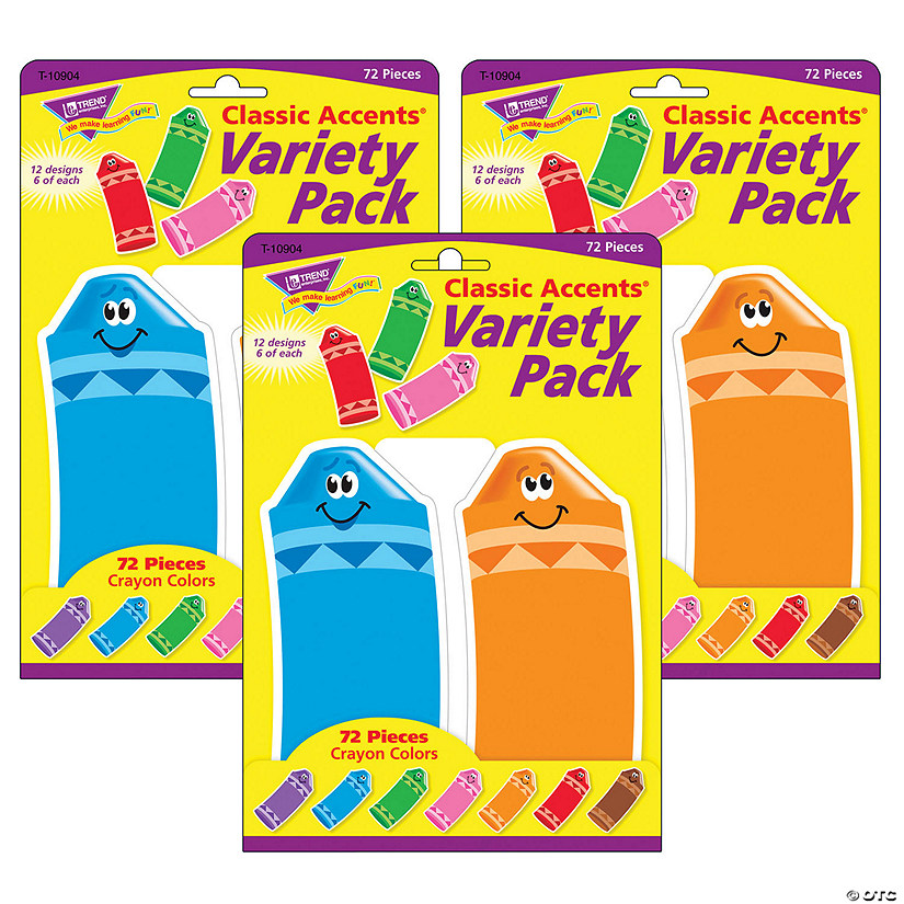 TREND Crayon Colors Classic Accents Variety Pack, 72 Per Pack, 3 Packs Image