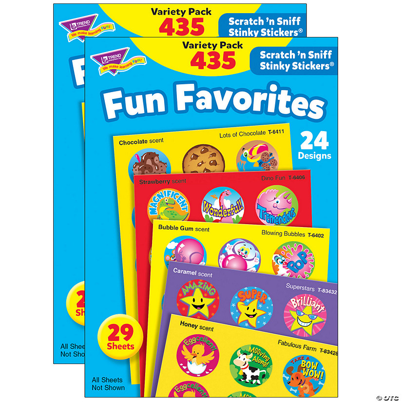 TREND Fun Favorites Stinky Stickers Variety Pack, 435 Per Pack, 2 Packs Image