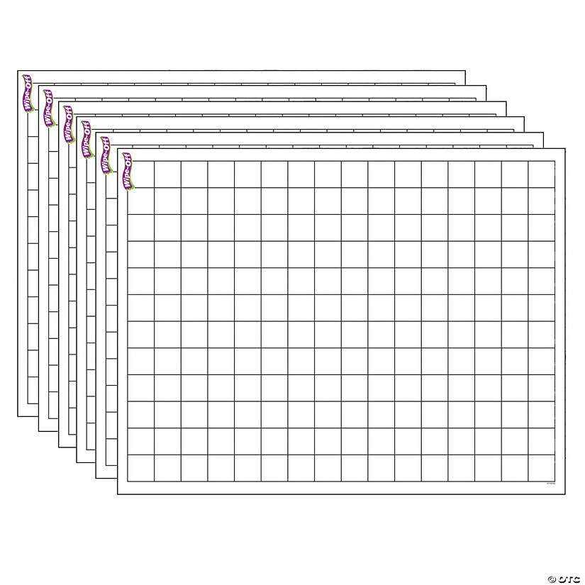 TREND Graphing Grid (Small Squares) Wipe-Off Chart, 17" x 22", Pack of 6 Image