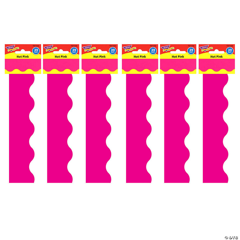 TREND Hot Pink Bulletin Board Borders Terrific Trimmers, 39 Feet Per Pack, 6 Packs Image