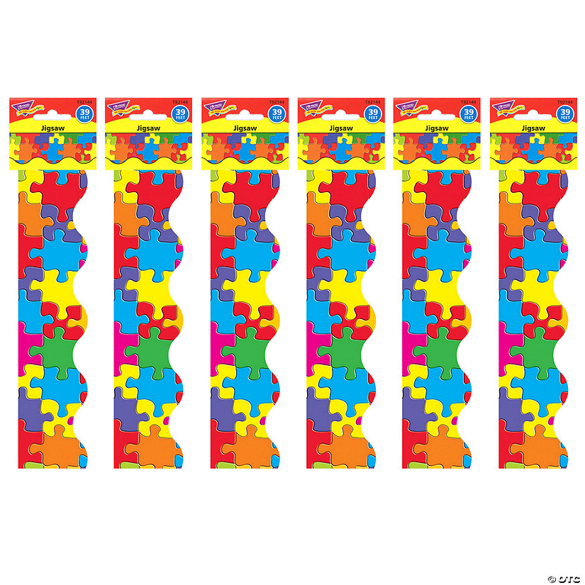 TREND Jigsaw Terrific Trimmers, 39 Feet Per Pack, 6 Packs Image