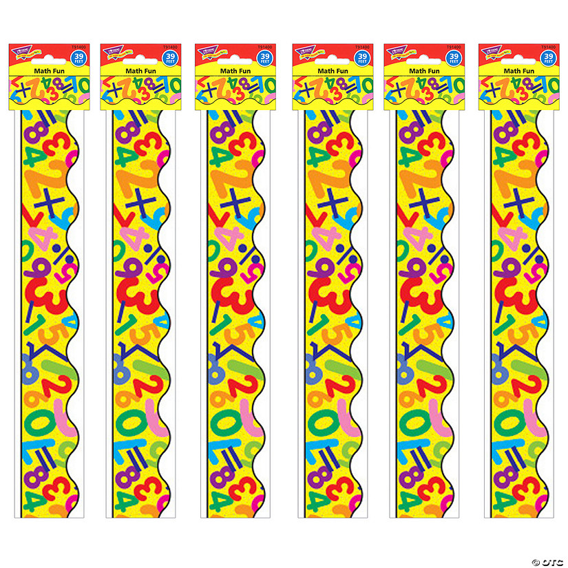 TREND Math Fun Terrific Trimmers, 39 Feet Per Pack, 6 Packs Image