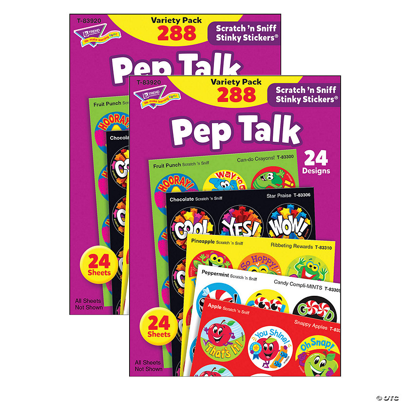 TREND Pep Talk Stinky Stickers Variety Pack, 288 Count Per Pack, 2 Packs Image