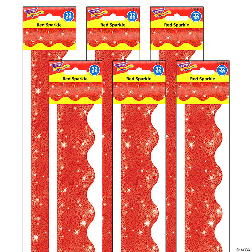 TREND Red Sparkle Terrific Trimmers, 32.5' Per Pack, 6 Packs Image