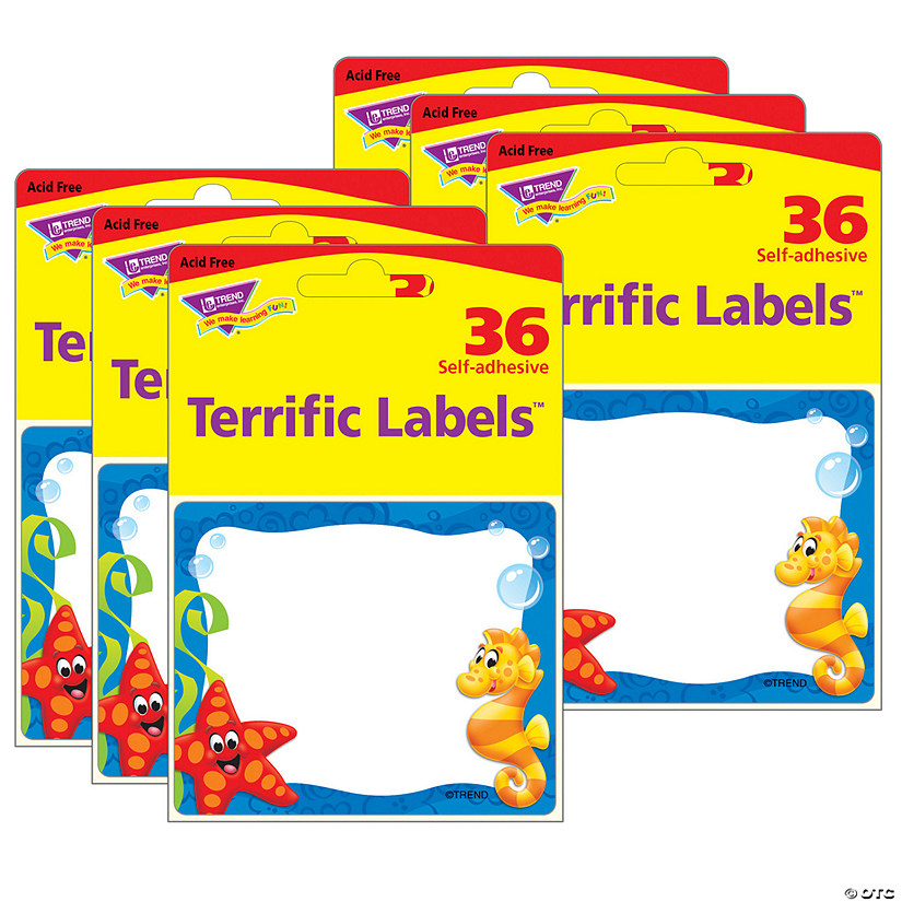 TREND Sea Buddies Terrific Labels, 36 Per Pack, 6 Packs Image