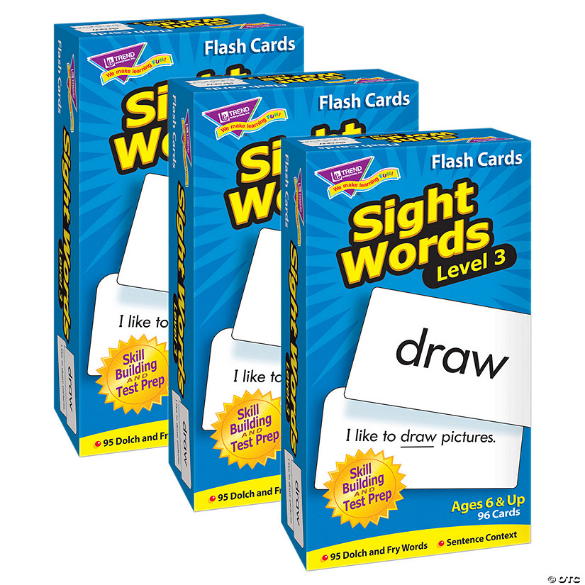 TREND Sight Words  Level 3 Skill Drill Flash Cards, 3 Packs Image
