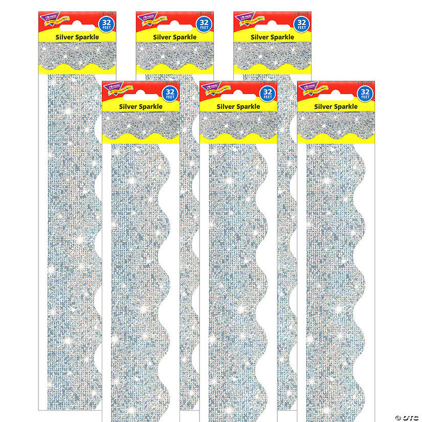 TREND Silver Sparkle Terrific Trimmers, 32.5' Per Pack, 6 Packs Image