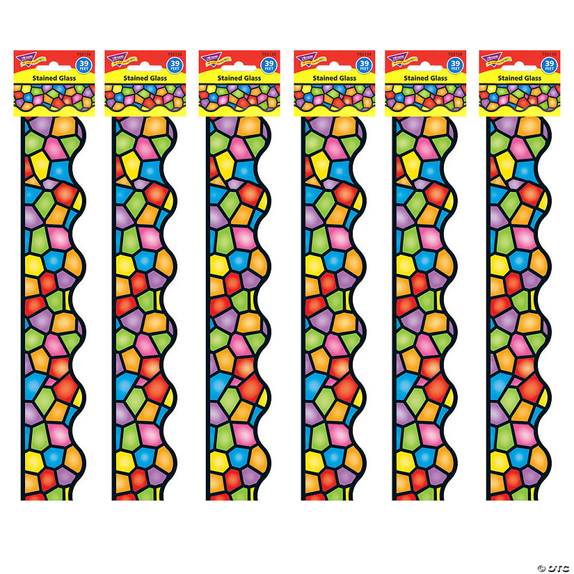 TREND Stained Glass Terrific Trimmers, 39 Feet Per Pack, 6 Packs Image
