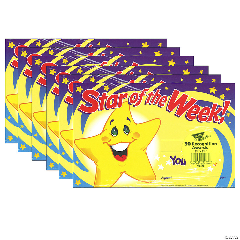 TREND Star of the Week! Recognition Awards, 30 Per Pack, 6 Packs Image